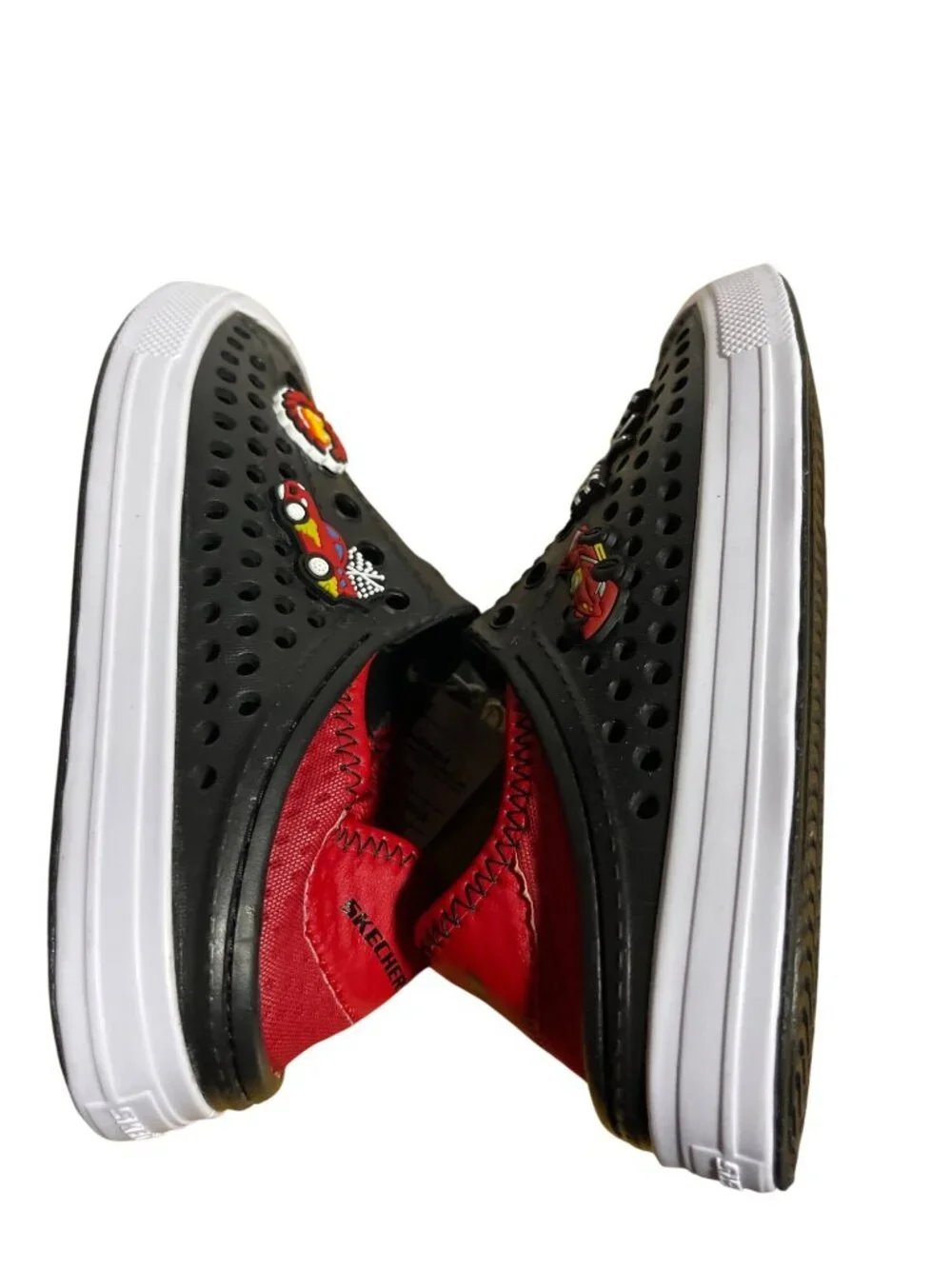 Skechers Foamies Kids Boys Slip-On Shoes Water-Friendly Size 13 Black-Red